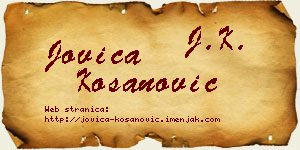 Jovica Kosanović vizit kartica